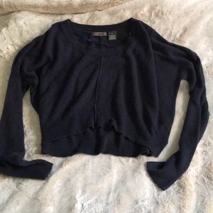 Navy knit crop sweater